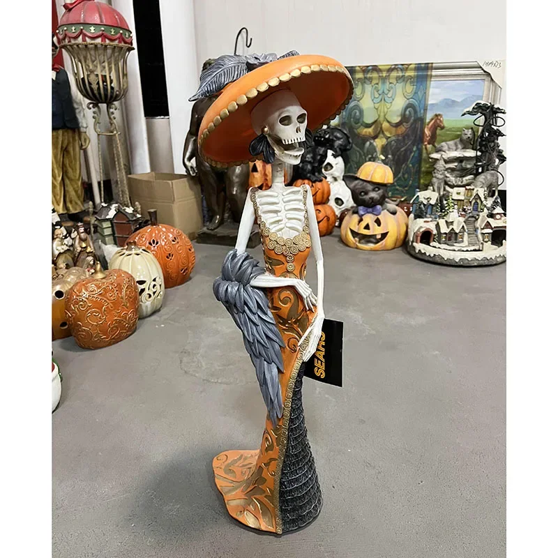 rural pastoral hand-painted large ghost new skeleton Halloween field ornament ornament