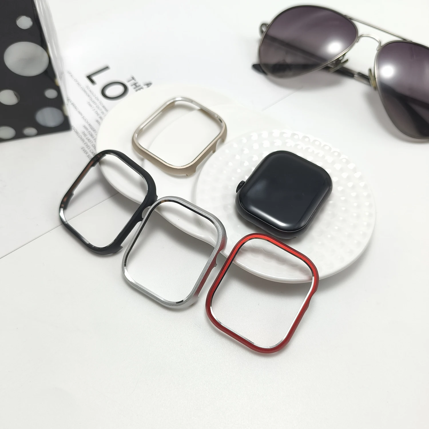 High gloss aluminum alloy hollow case for Apple Watch S11 S10 46/42mm Ultra 49mm 45 44 42-38mm protective case for IWatch series