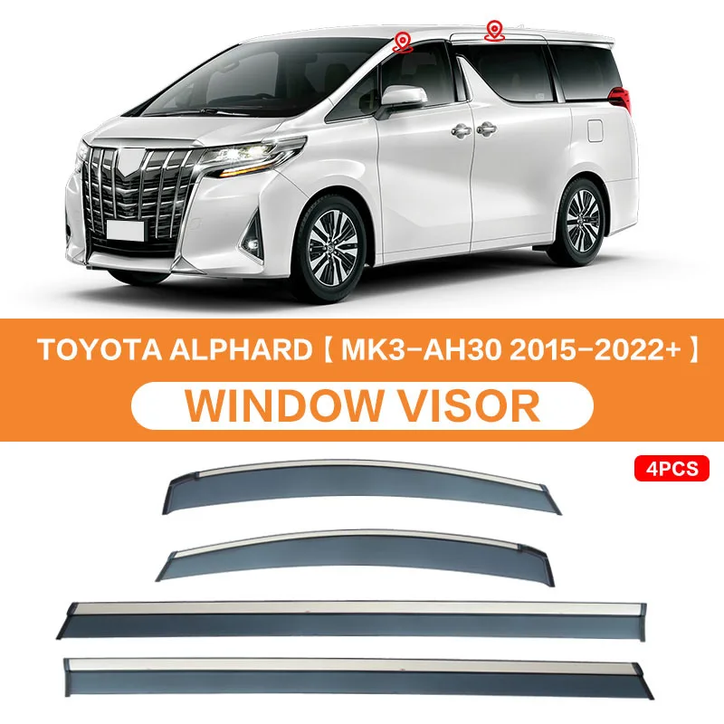 For TOYOTA ALPHARD Class Window visor Weather Shield Side Window Deflector Car windshield weather shield Car accessories