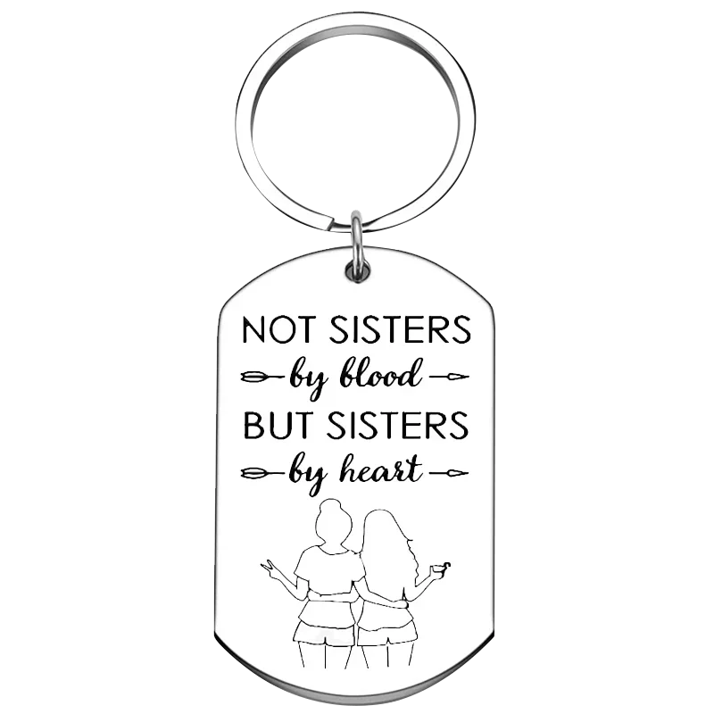 Metal Sister Sweet 16 Birthday Keychain Women Adults Girls Christmas Gifts Key Chain Pendant Female Bestie Friendship Gifts