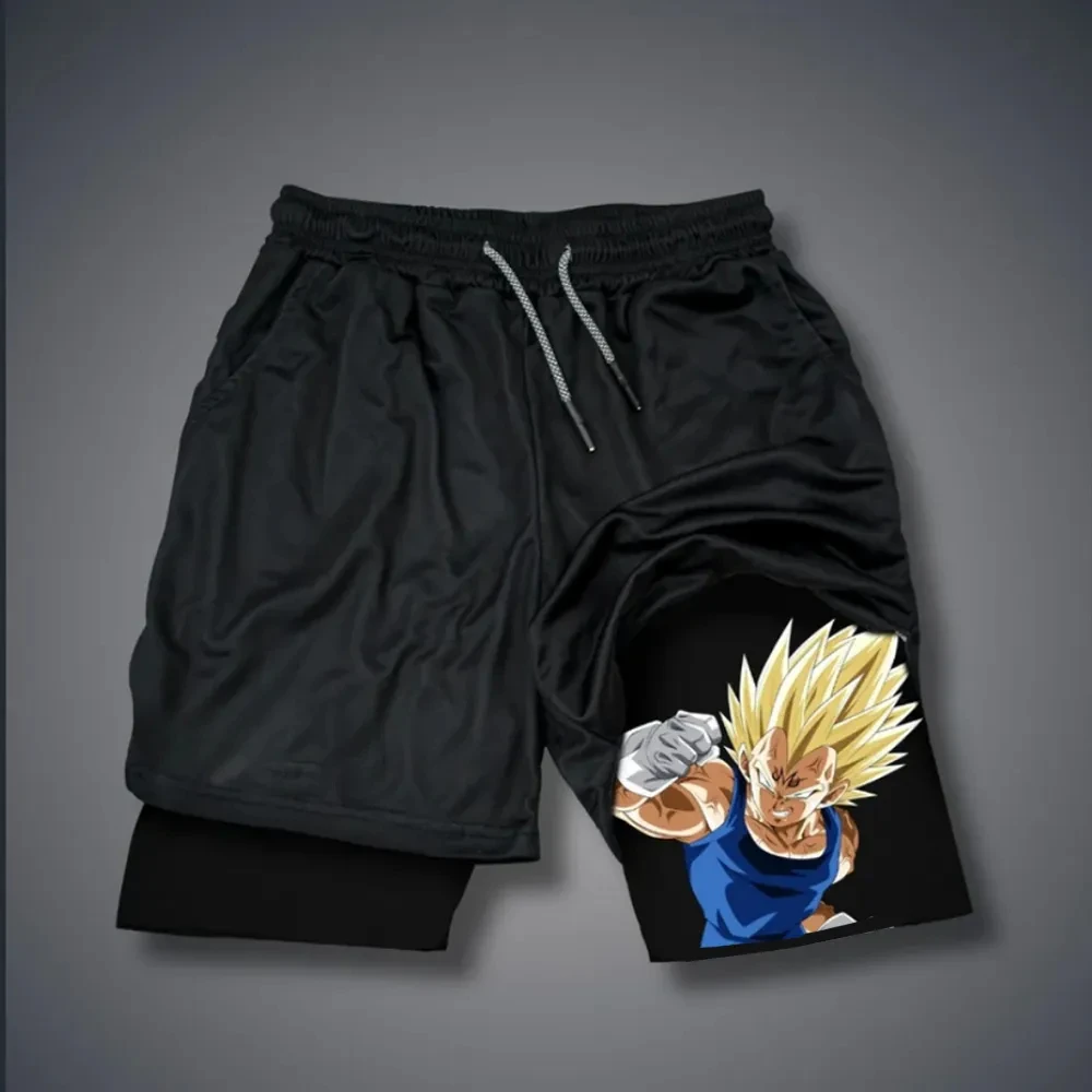 2026 Neue Dragon Ball GOKU Majin Buu Anime-Merchandise Bedruckte Doppellagige Shorts Sommer Herren- und Damen-Mode Sportshorts