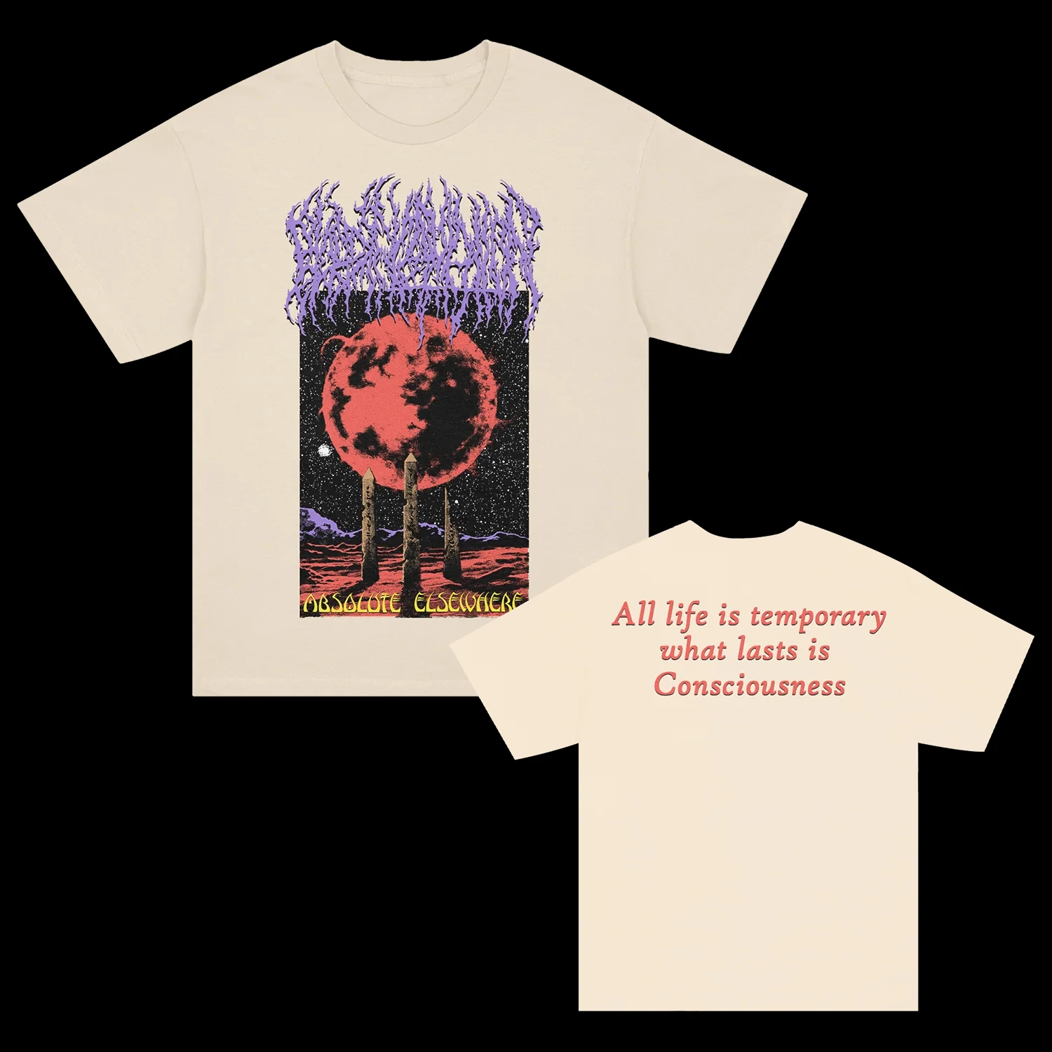 Summer New Streetwear Y2K Fashion T-shirt BLOOD INCANTATION Band Dark Metal Peripherals Print Tee Men Women Oversized Cotton Top view 6