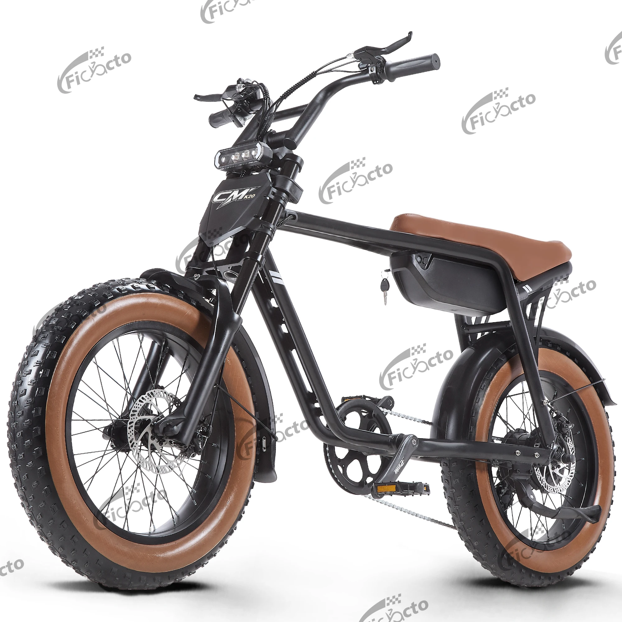 Bicicleta eléctrica de 20 pulgadas, batería de 48 V y 15 Ah, suspensión en la horquilla delantera, modelo eBIKE 4.0, neumáticos anchos