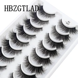 New full 10pairs super fluffy 3D mink faux false eyelashes natural long wispy short fake eyelashes makeup beauty extension tools