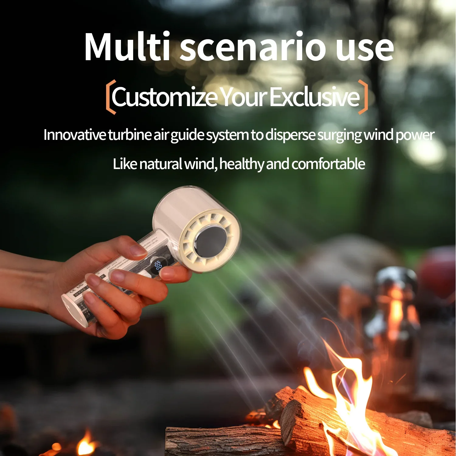 

Высокоскоростной складной охлаждающий вентилятор, мини-портативный USB-вентилятор с цифровым дисплеем, портативный вентилятор с высокой ветровой мощностью Amagi