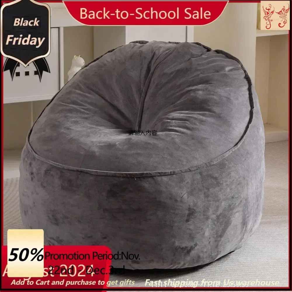 

Adult bean bag chair, Sherpa lazy sofa, giant bean bag chair with pockets, living room bean bag sofa, accent chair