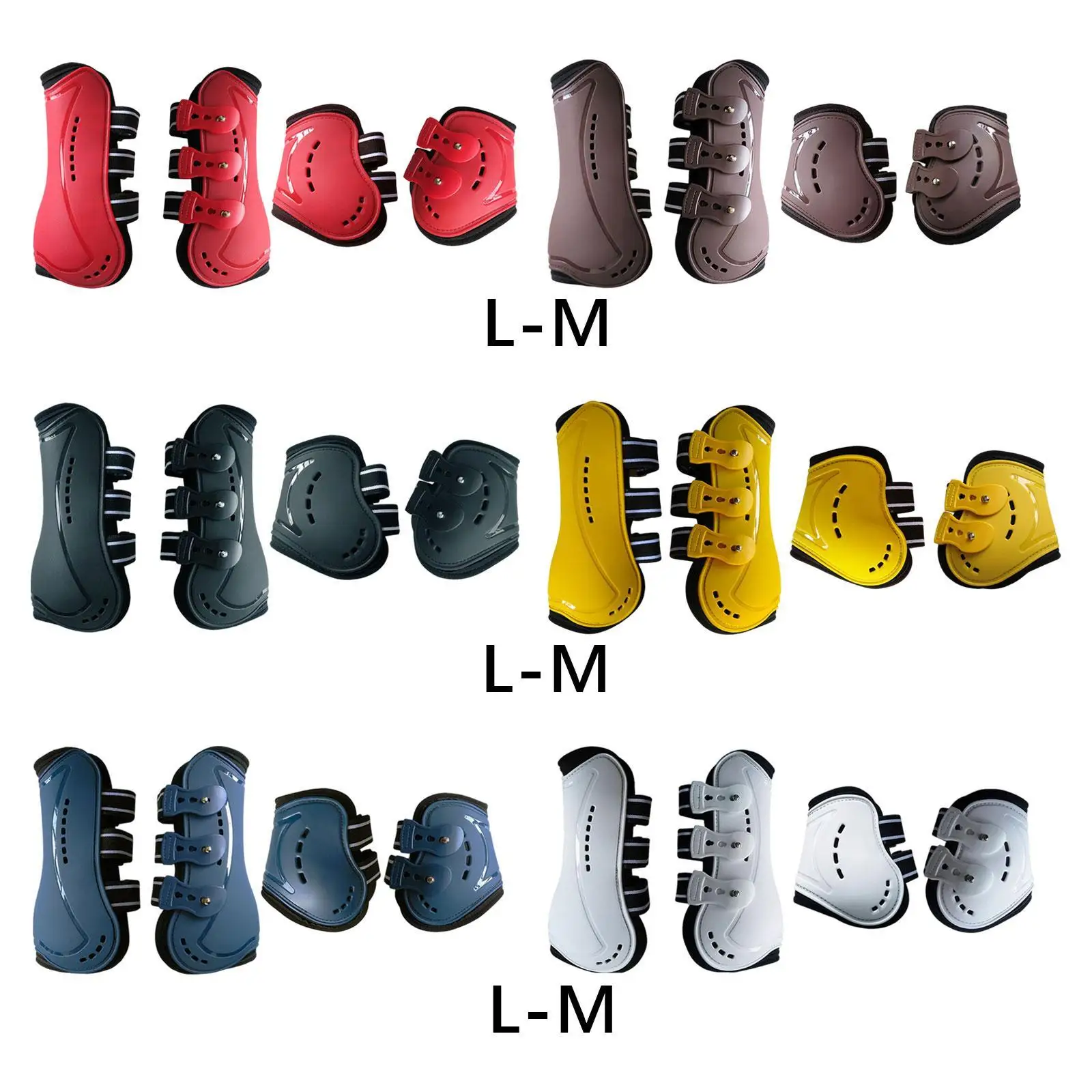 Reutilizáveis PU Neoprene Horse Boots, engrenagem para entusiastas equestres equitação, 4 pcs