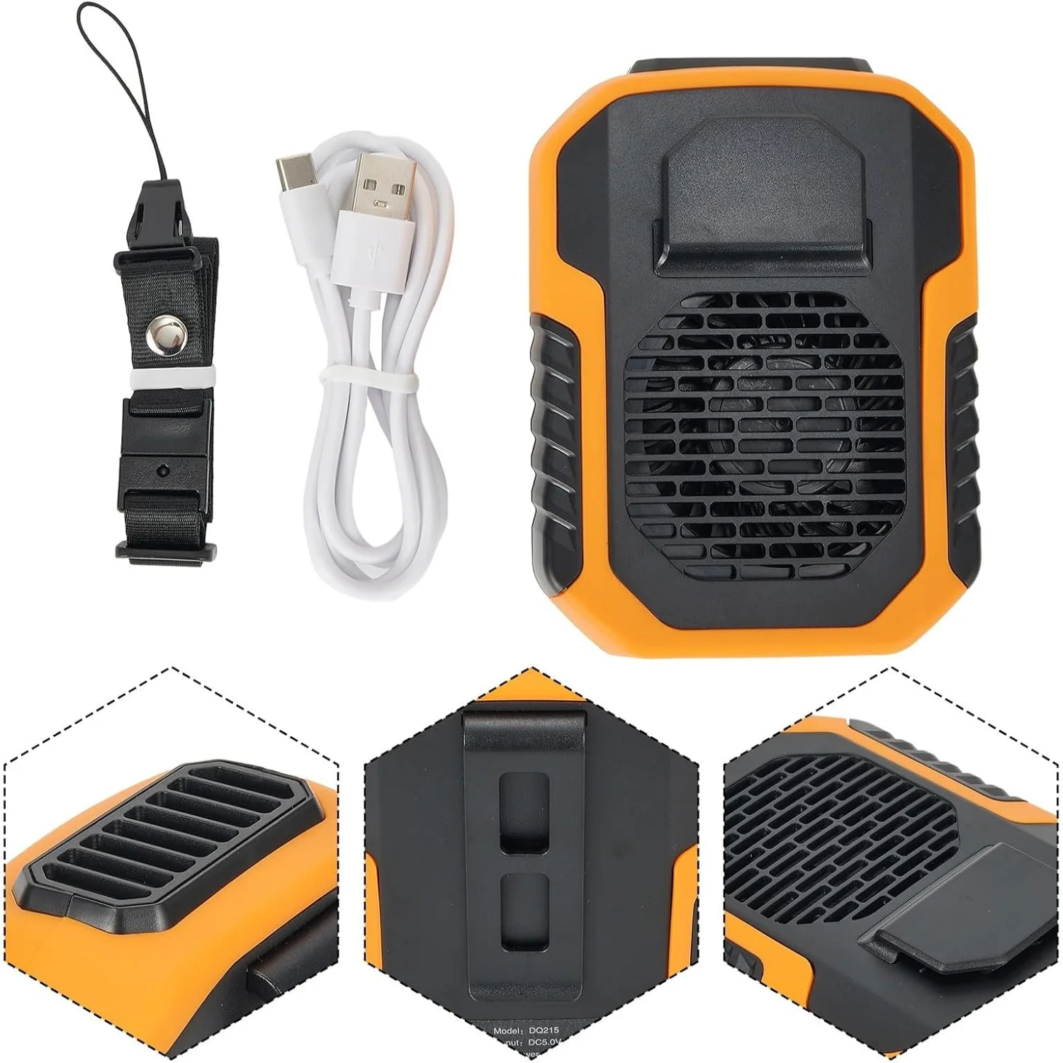 พัดลมคาดเอว พัดลมแบบคลิปหนีบเอวแบบพกพาพร้อมใบมีดเทอร์โบ พัดลมแบบคลิปส่วนตัวแบบสวมใส่ได้ พัดลมเข็มขัดสําหรับการเดินทางกลางแจ้ง (สีเขียว (DQ215))