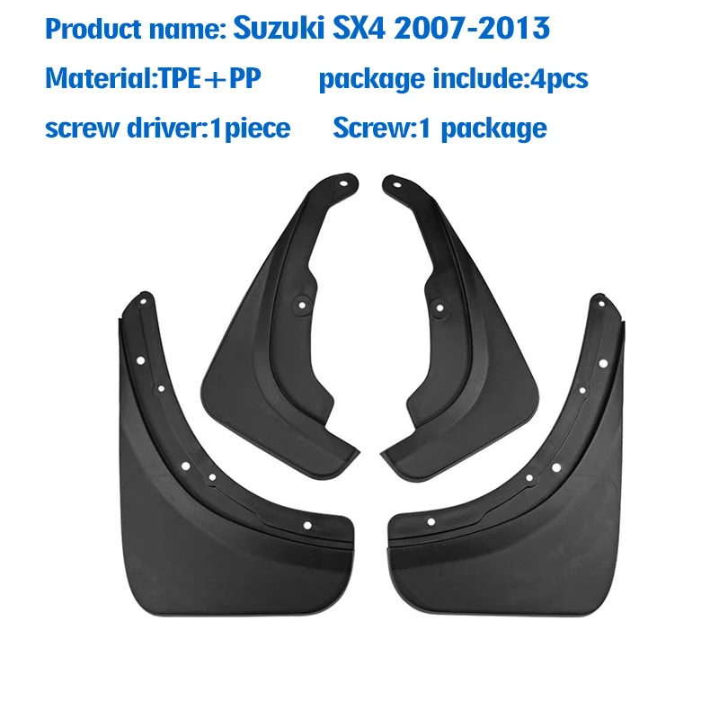 2007 2008 2009 -2013 FOR Suzuki SX4 Hatchback Mudguard Fender Mud Flaps Guards Splash Mudflaps Car Accessories Front Rear 4pcs