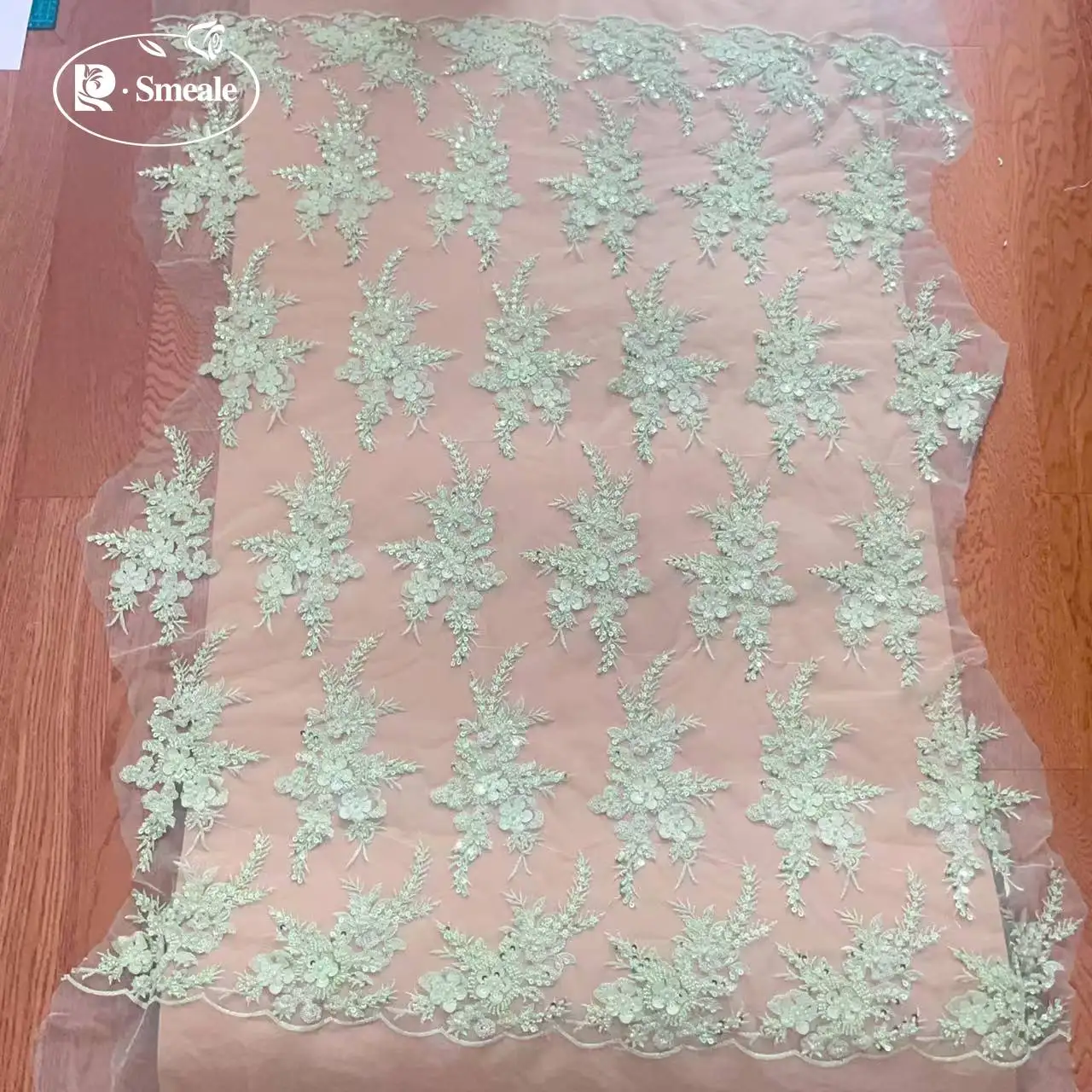 25-Farben-Perlen-Pailletten-Brautkleid-Spitzenstoff, Stickerei-Applikationen, Kinderbekleidung, Blumen, DIY-Nähzubehör – Detail 2