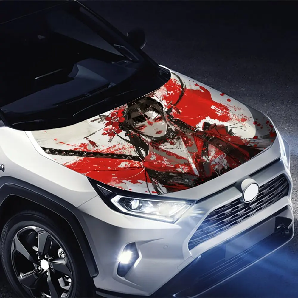 زهر الكرز القرمزي: سحر قاتل تحت الشعر القرمزي والزينة الذهبية؛ سيارة الفينيل Wps، رسومات غطاء السيارة الفينيل، المحرك