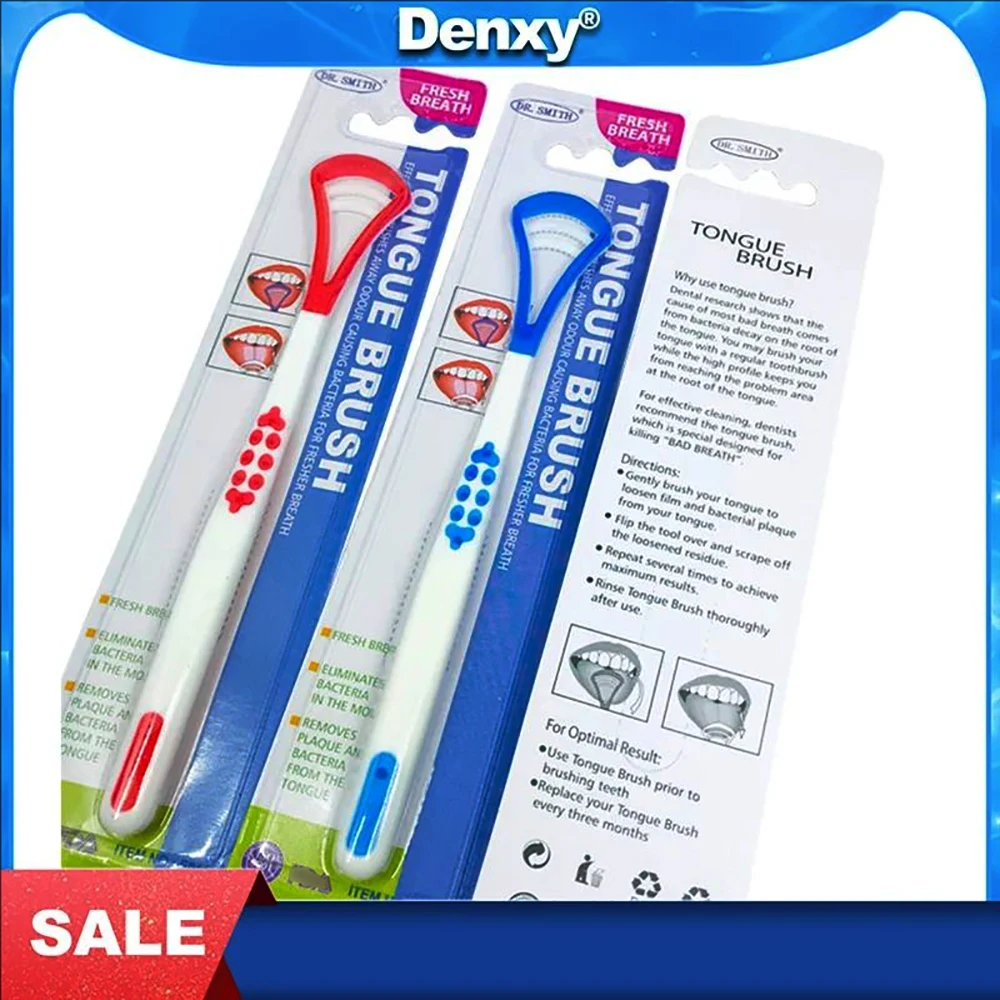 

DENXY 4 Pcs Tongue Brush Deep Clean Tongue Cleaner Oral Care Oral Hygiene Scraper Cleaning Tongue Scraper Keep Fresh Breath