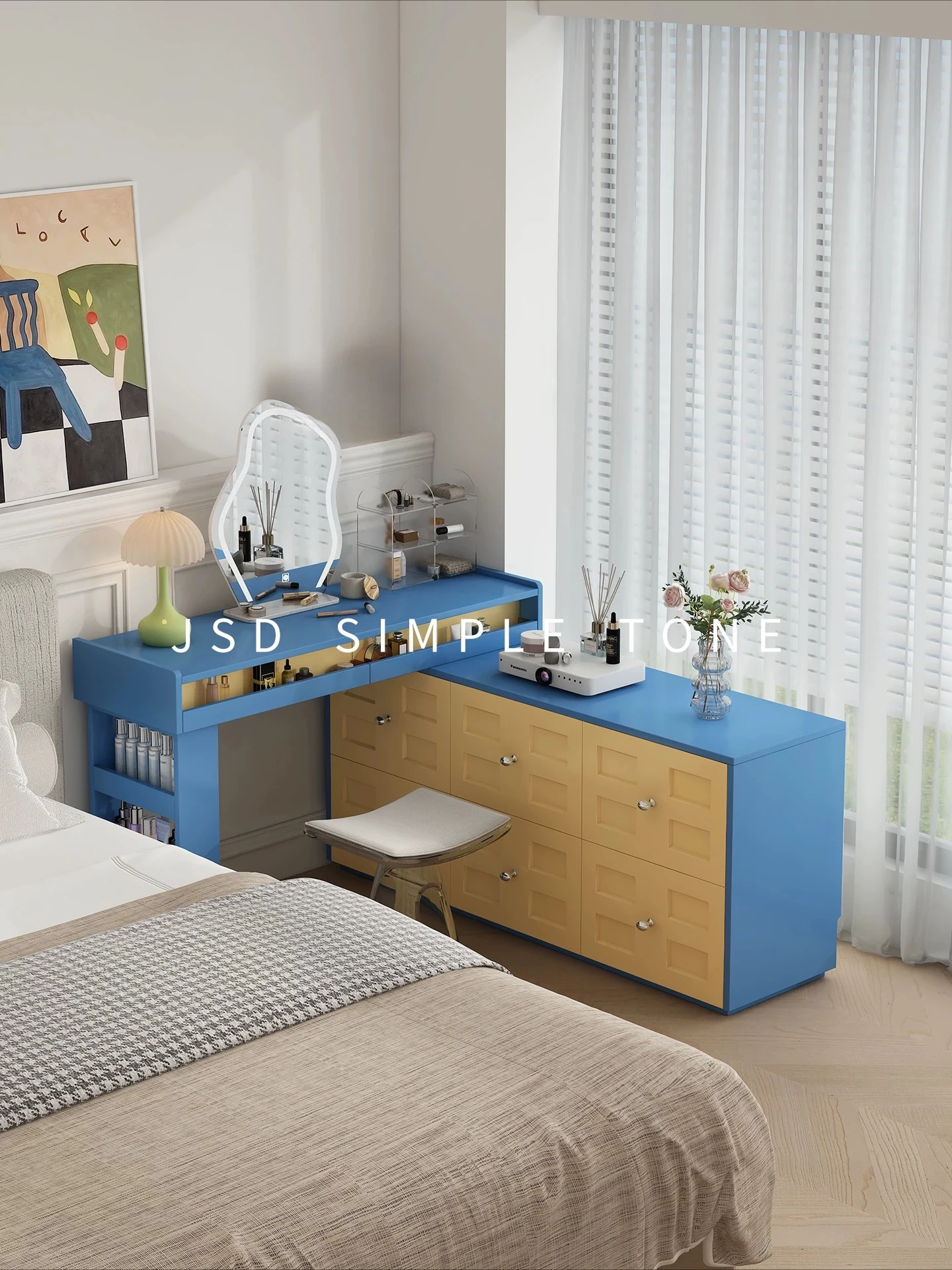 DSA end of bed corner dresser master bedroom premium feeling chest integrated makeup table