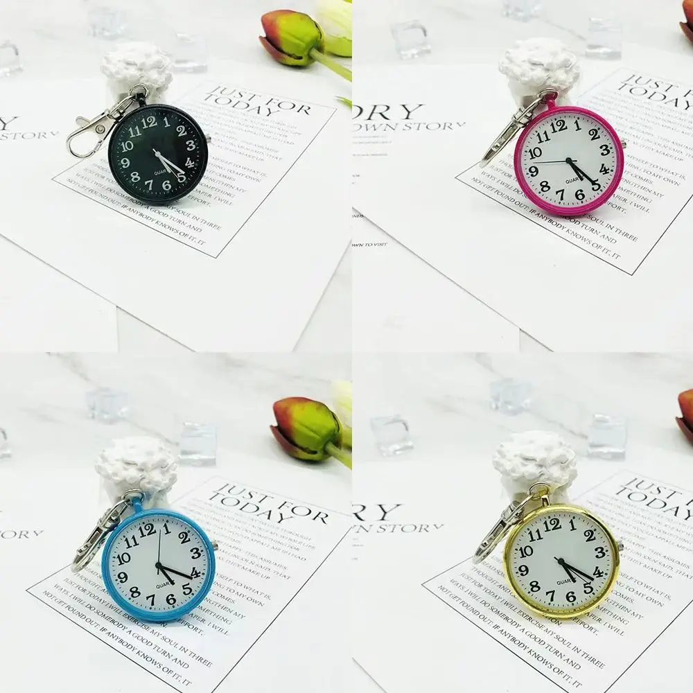 ساعات جيب كوارتز كبيرة الحجم بنقاط مضيئة كيرينغ ساعات معلقة تصميم بسيط حركة كوارتز ساعة الزوجين