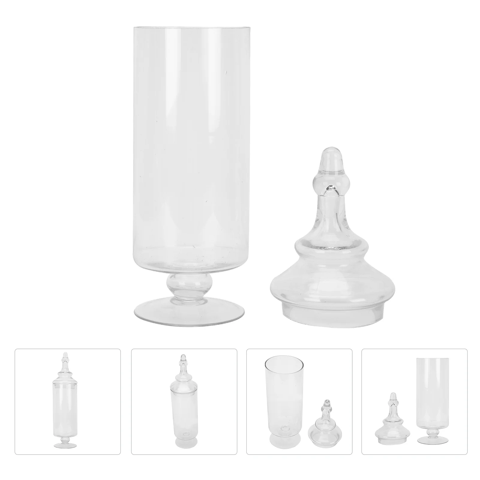 

1Pcs Glass Candy Storage Can Modern Candy Holder for Home Use Easy Clean Not Easy to Deform Delicate Glass Sealing Jar