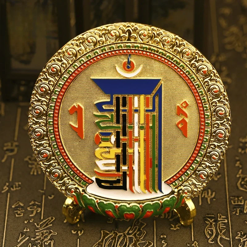 Gilded Alloy Ten‑phase Freedom Plate Ornament Eight‑auspicious Carving Offering Buddha Temple/worship Study Room Meditation