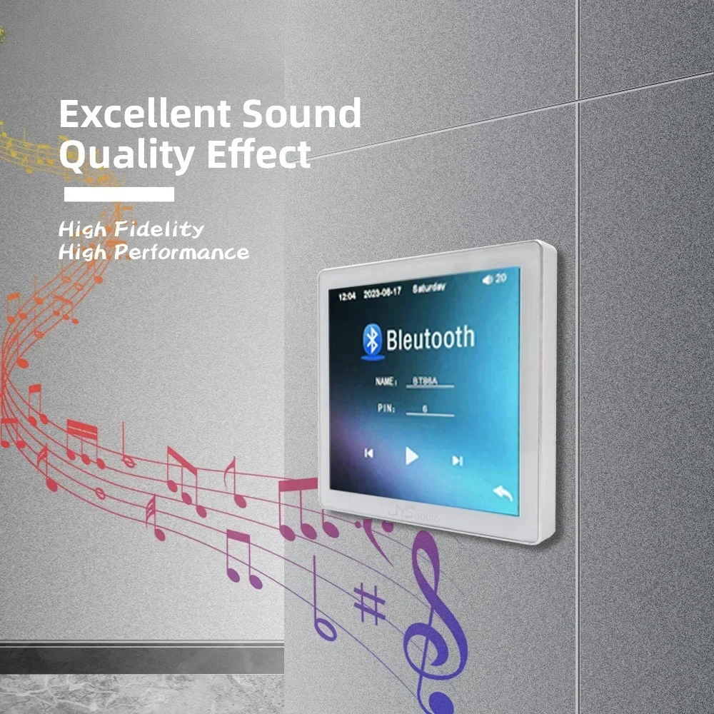 

2026new 4inch Mini Smart Home Audio System Touch Screen Wireless Bluetooth Music Player FM Radio USB Ceiling Speaker In Wall Amp