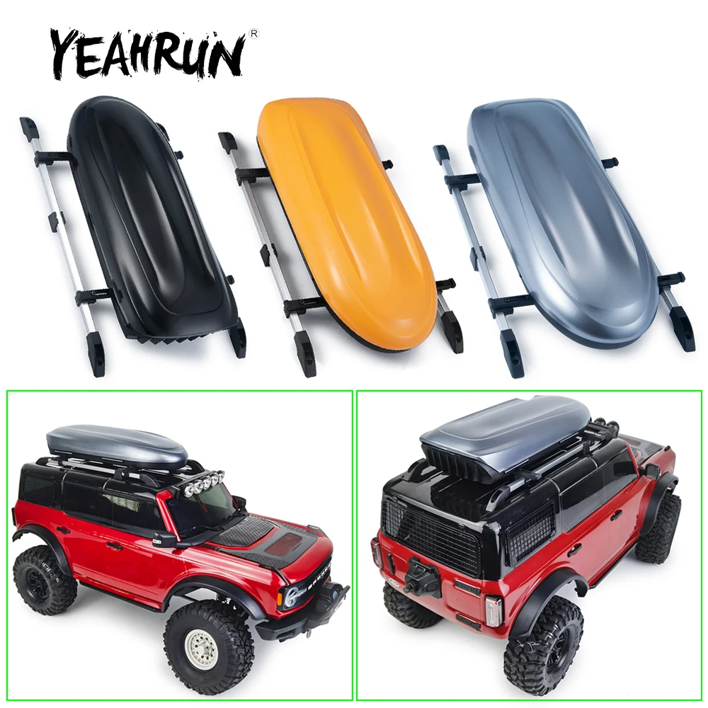 

YEAHRUN Plastic Roof Luggage Rack Box with Mount for TRX-4 Bronco TRX-6 1/10 RC Crawler Car Upgrade Decoration Parts