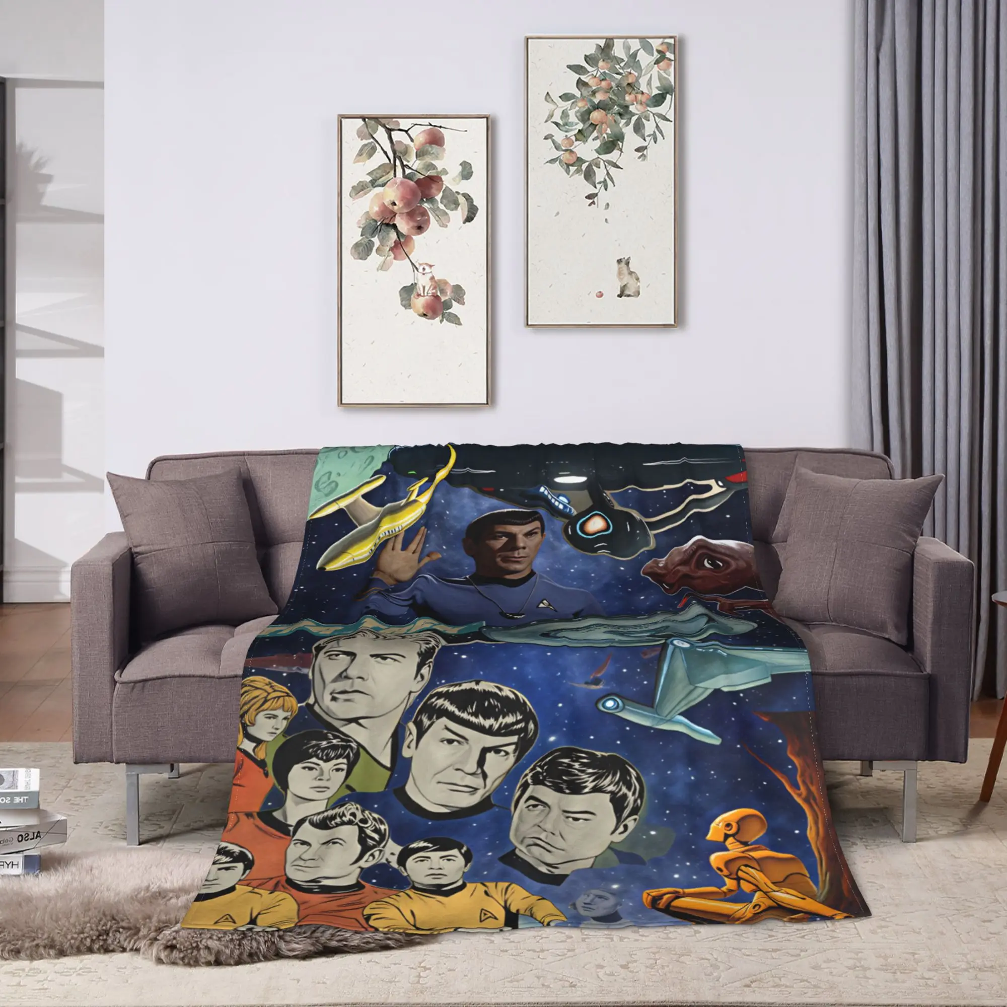 S-Star T-Trek Ship Movie  Blanket Aesthetic Plush Bedding Throws For Couch Chair Airplane Travel Flannel Bedspread Bed Cover