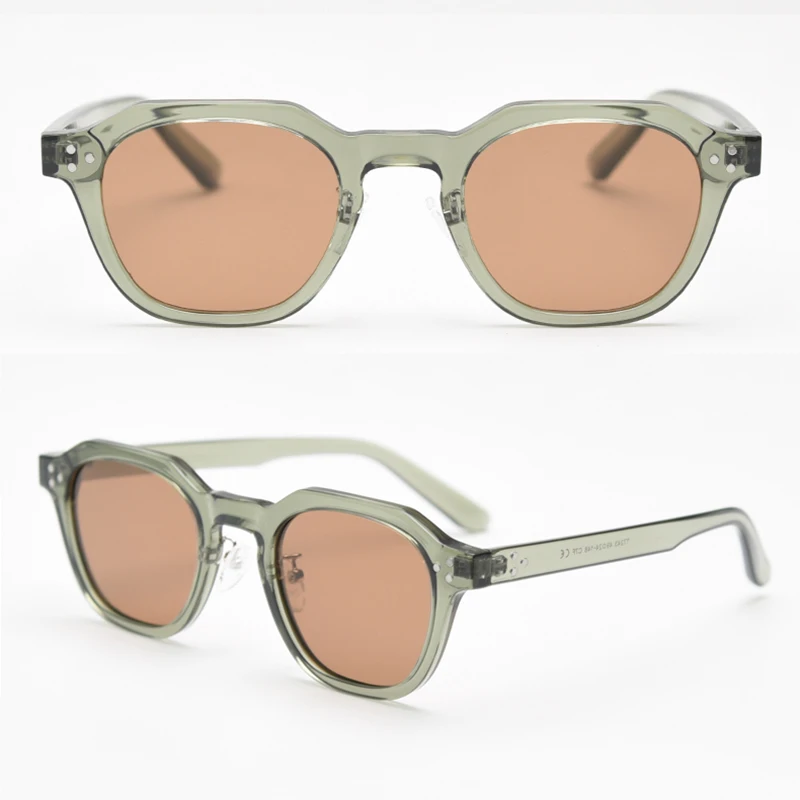 Peekaboo Retro-Sonnenbrille im koreanischen Stil für Damen, TR90-Rahmen, Polygon-polarisierte Sonnenbrille, UV400, männlich, grün, braun, 2023, Sommer – Detail 16