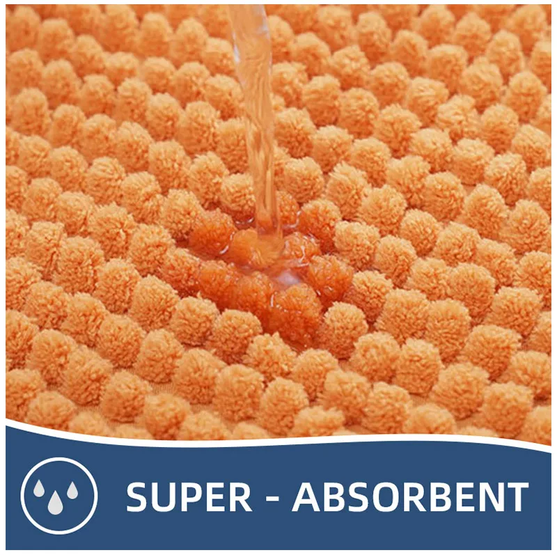 1 Stück Badezimmerteppich, ultraweicher und wasserabsorbierender, flauschiger Badvorleger, maschinenwaschbar, rutschfester Plüschteppich für Badewanne, Dusche – Detail 9