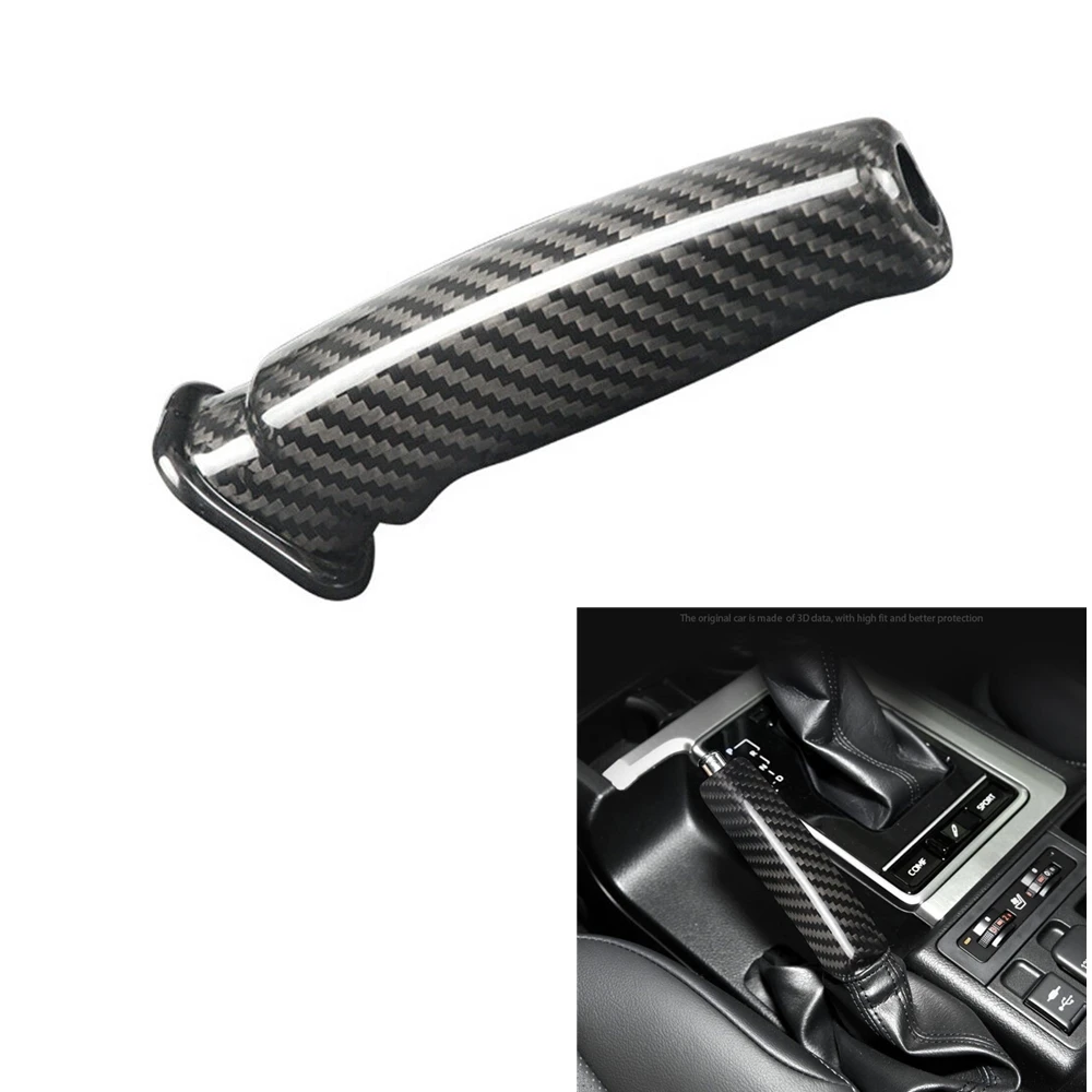 Interior Carbon Fiber Handbrake Cover Handle Trim For Toyota Land Cruiser Prado 2014-2019