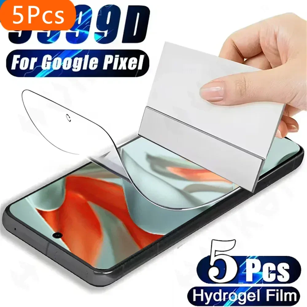 

5 Pcs Hydrogel Film For Google Pixel 9 Pro XL 4G 5G 8 Pro 8A 7 7A 6 Pro Anti-Spy Curved Screen Protector Full Protection