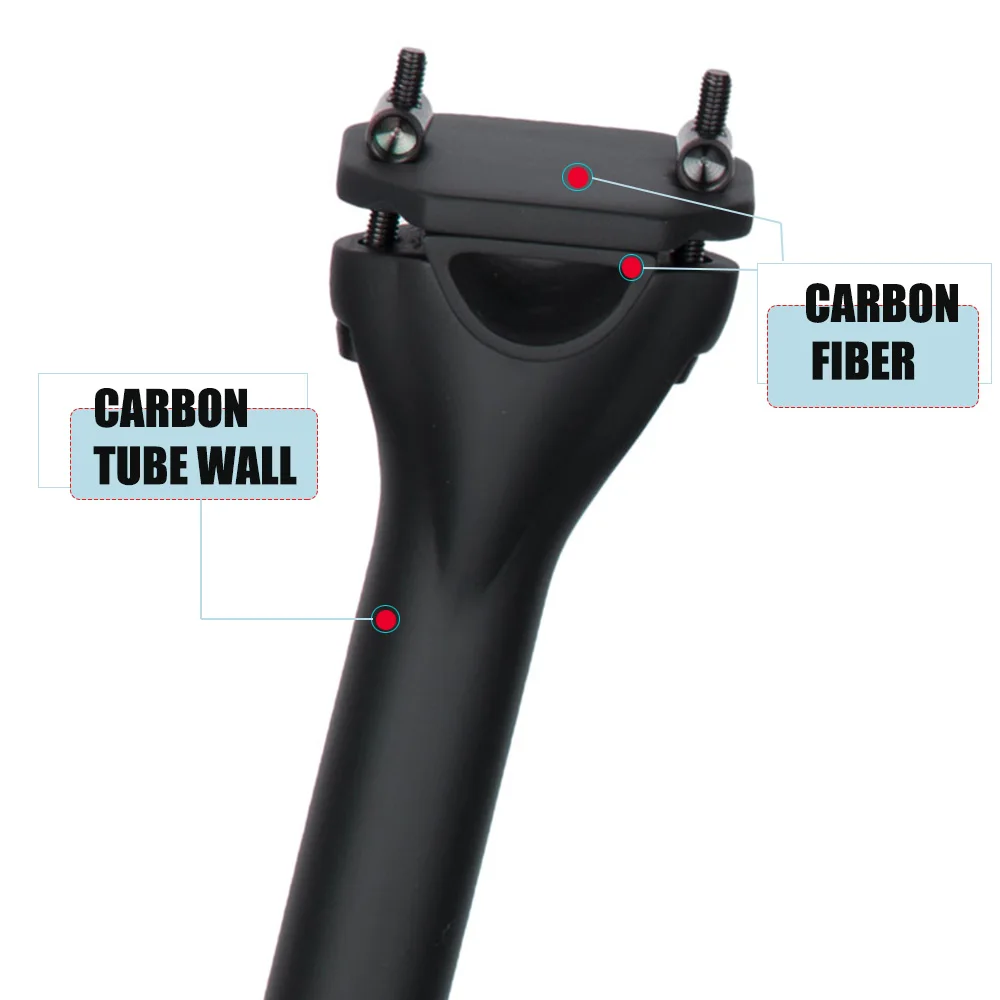 ELITAONE Faser Carbon Fahrrad Sattelstütze MTB/Rennrad Sattelstütze UD Matt 27,2/30,9/31,6mm Fahrrad Teile – Detail 5