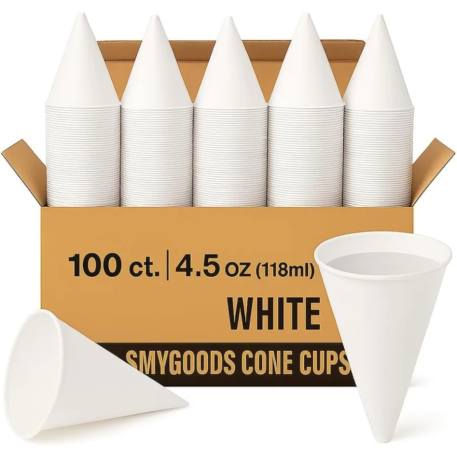 

Одноразовые белые бумажные конусные стаканчики, упаковка из 1004,5 унций, экологически чистые, герметичные, идеально подходят для мероприятий на открытом воздухе, охладители воды OntheGo, увлажнитель