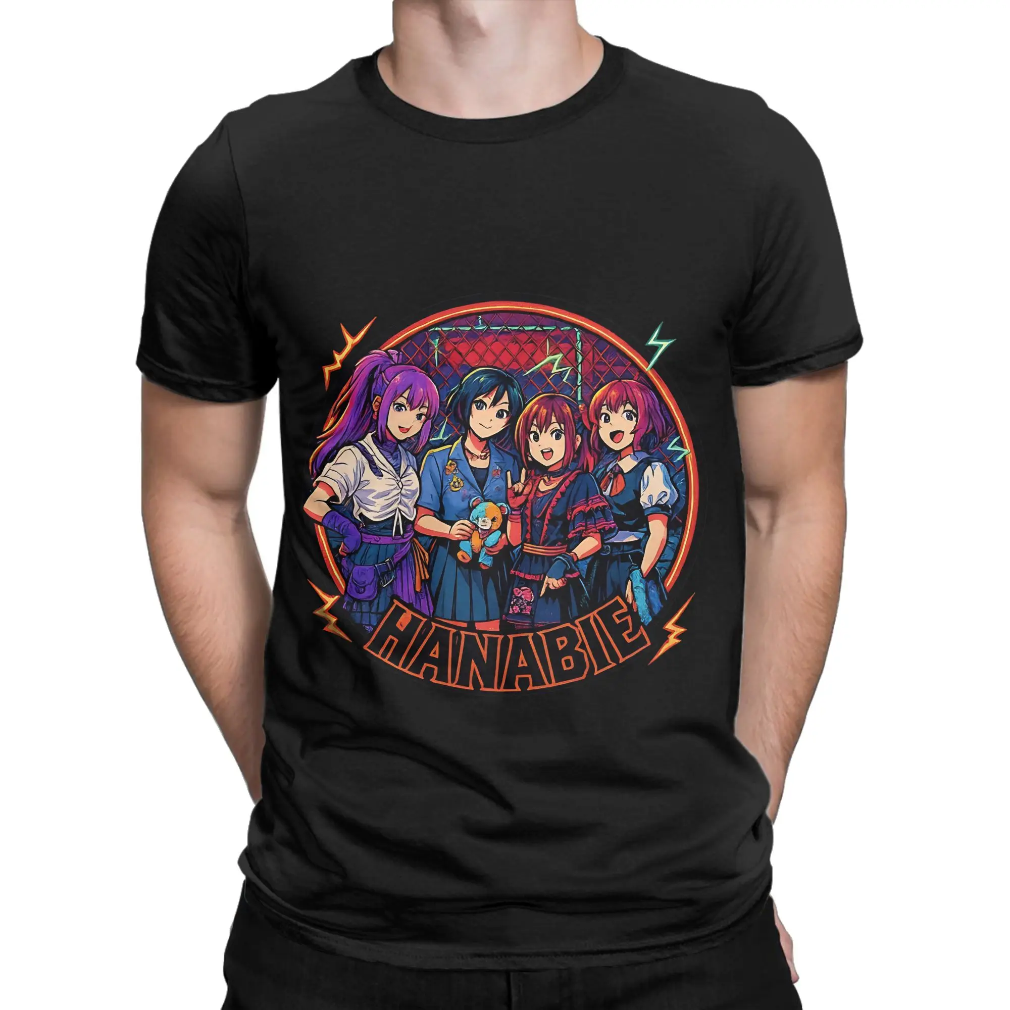 HANABIE SUPER FAN Classic Novelty 100% Cotton T-Shirt Hanabie Tops Tees For Men