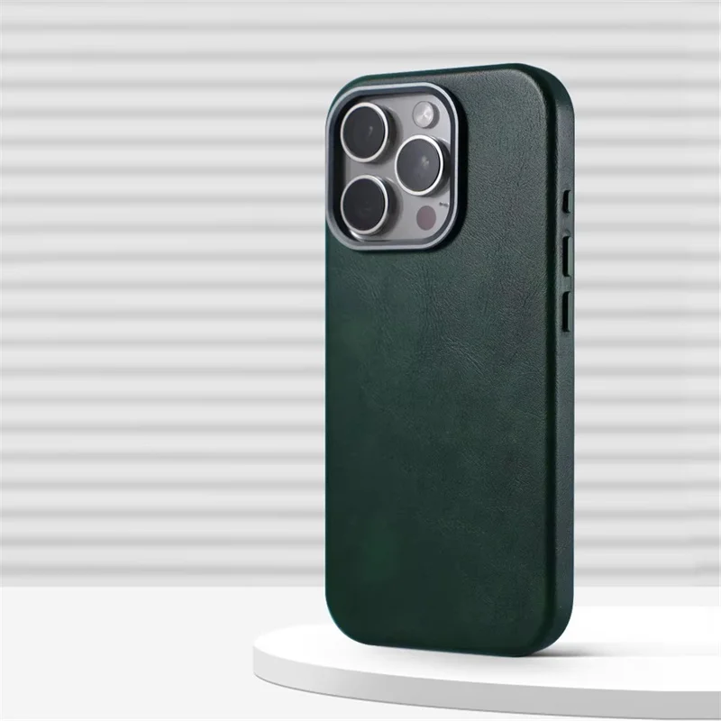 

Luxury Business Leather Magnetic Phone Case For iPhone 13 14 15 16 Pro Max Plus For MagSafe Wireless Charging Shockproof Cover