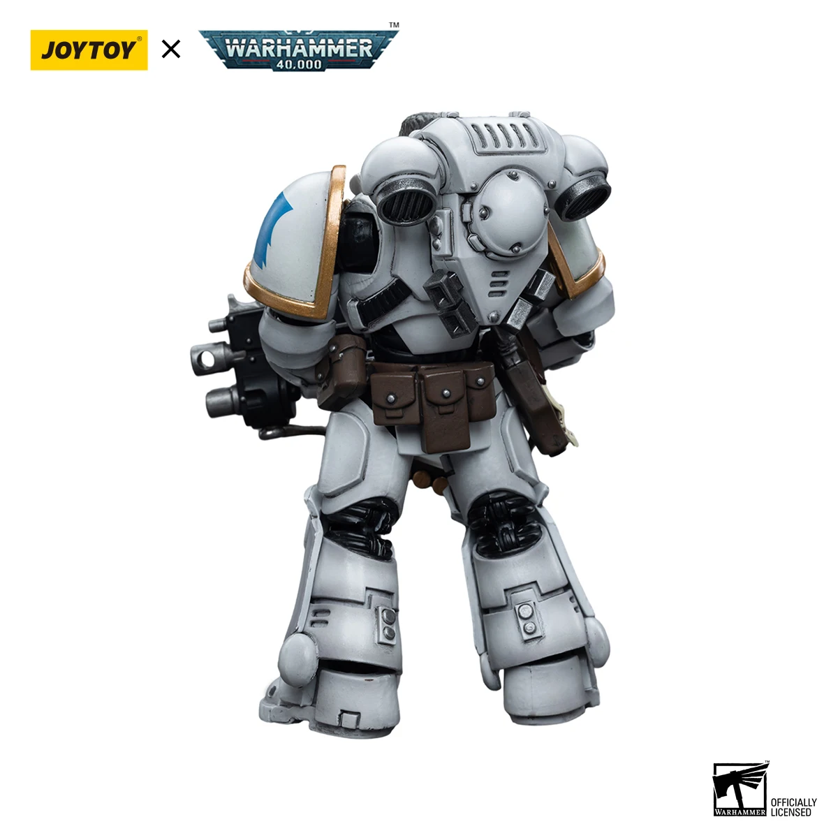 JOYTOY Warhammer 40k 1/18 Action Figure Anime 12cm Space Marines White Consuls Intercessors Captain Messinius  Model Toys