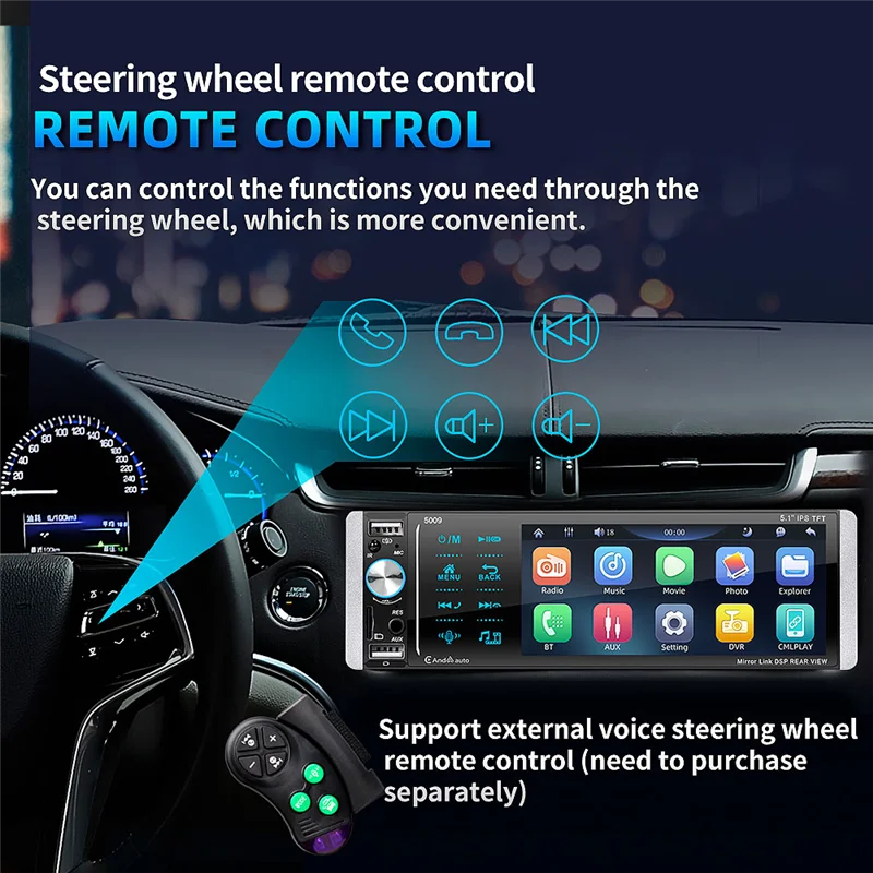 

ABND_5009 Car MP5 Player Car Radio Multimedia Player Touch Screen Audio Receiver Car Supplies