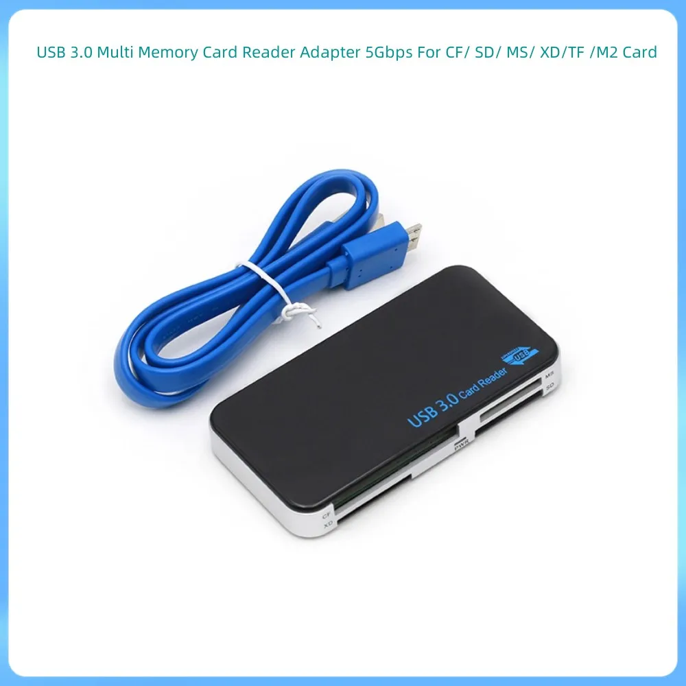 멀티 USB 3.0 컴팩트 플래시 메모리 카드 리더 어댑터, CF SD MS XD TF M2 SDXC 마이크로 SDHC용, 6 in 1, 5Gbps
