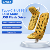 Eaget 560Mb/s Solid State Pendrive 2 in 1 USB Flash Drive 128G 256G Pen Drive USB 3.2 Gen 2 Type C Memory Stick for Bumblebee