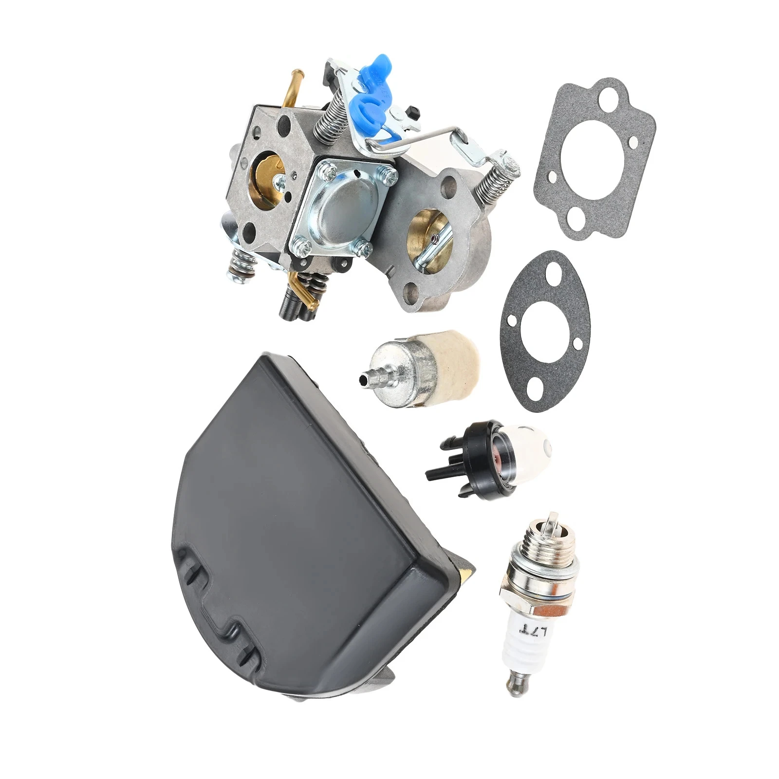 Carburetor Fuel Filter Spark Plug Kit for Husqvarna 455 455 E 460 460 Rancher 461 Gas Chainsaw 544883001 for Wal-bro WTA-29 Carb