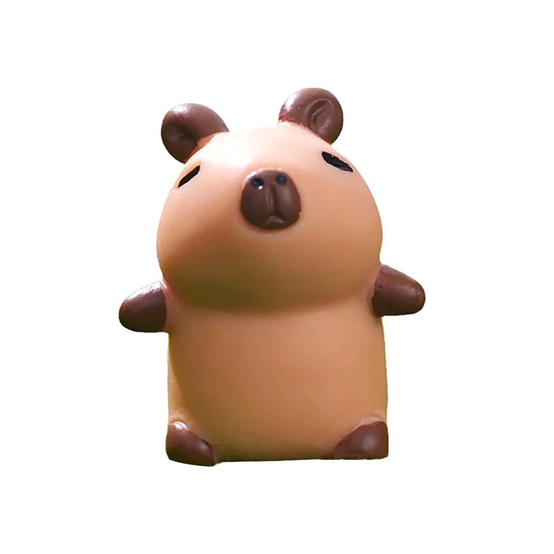 Capybara modelo de animales de simulación, Mini figuras de acción de Capybara, decoración del hogar, regalo para niños, adorno de Micro paisaje DIY