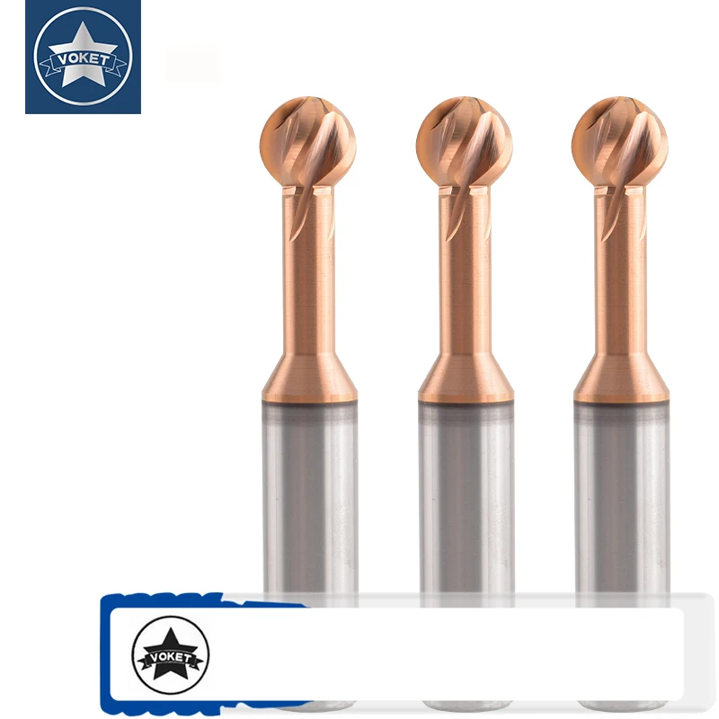 Tungsten Steel Carbide Lollipop Ball End Mill Ball T-Shaped 2-Flute Arched Arc R Milling Cutter For Aluminum/Steel Endmills Tool
