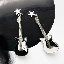 Creative Five-Pointed Star Pendant Guitar Hairpin Punk Music Metal Hairclip Cool Women Girls Dance Party Makeup Bangs Hairgrips