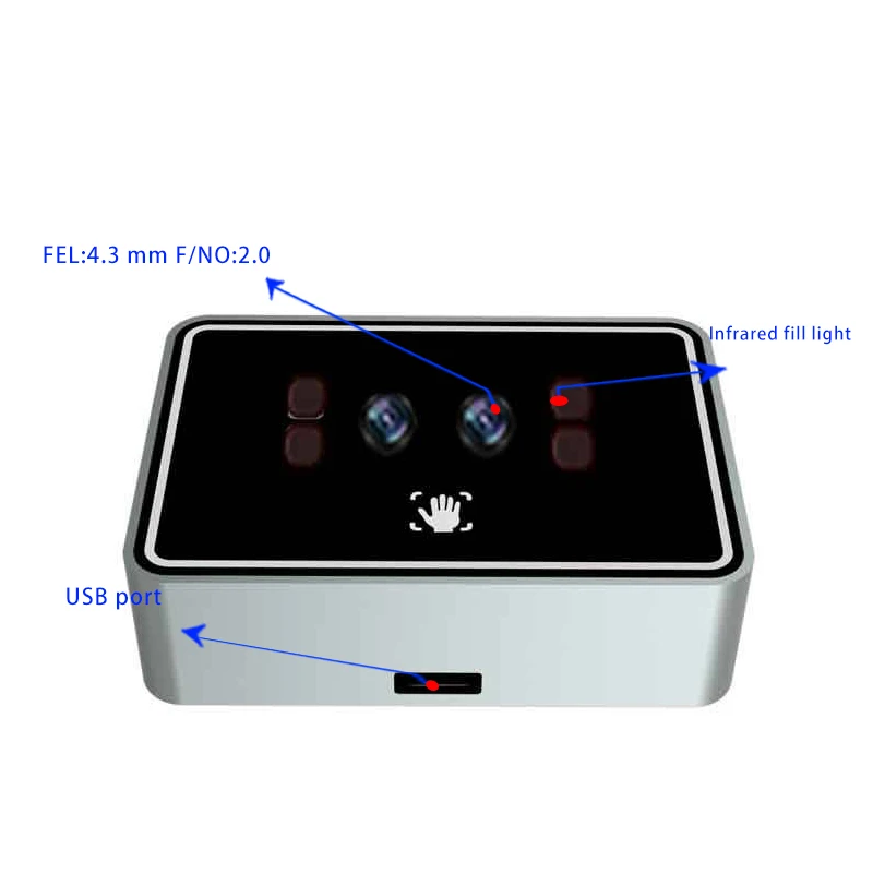 Biometric Binocular Palmprint Palm Vein Recognition Access Control Module RGB/IR Camera USB Type-C Interface Cloud Deployment