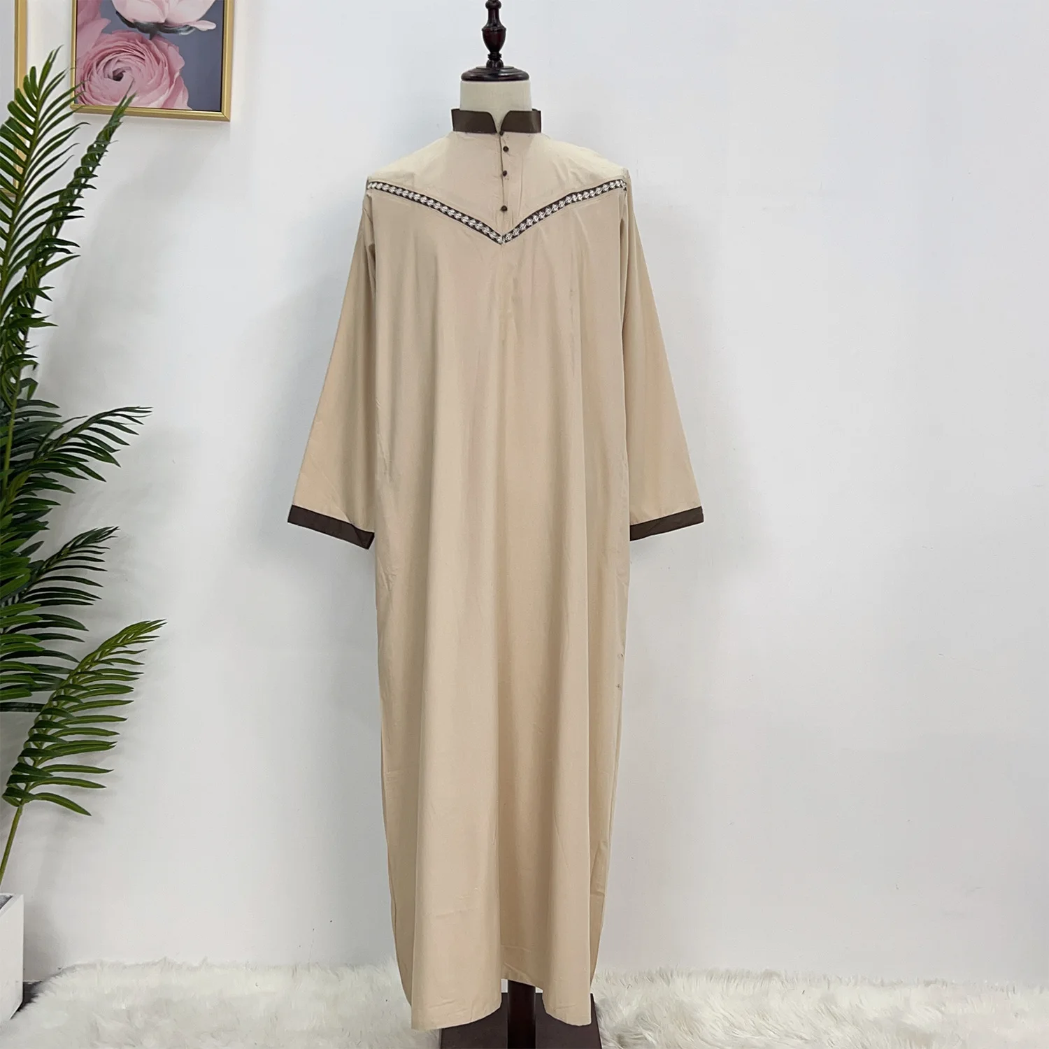 Ramadan Muslim Men Robe Jubba Thobe Eid Djellaba Saudi Arabic Dress Dubai Abaya Turkey Kaftan Islamic Clothing Daffah Dishdasha