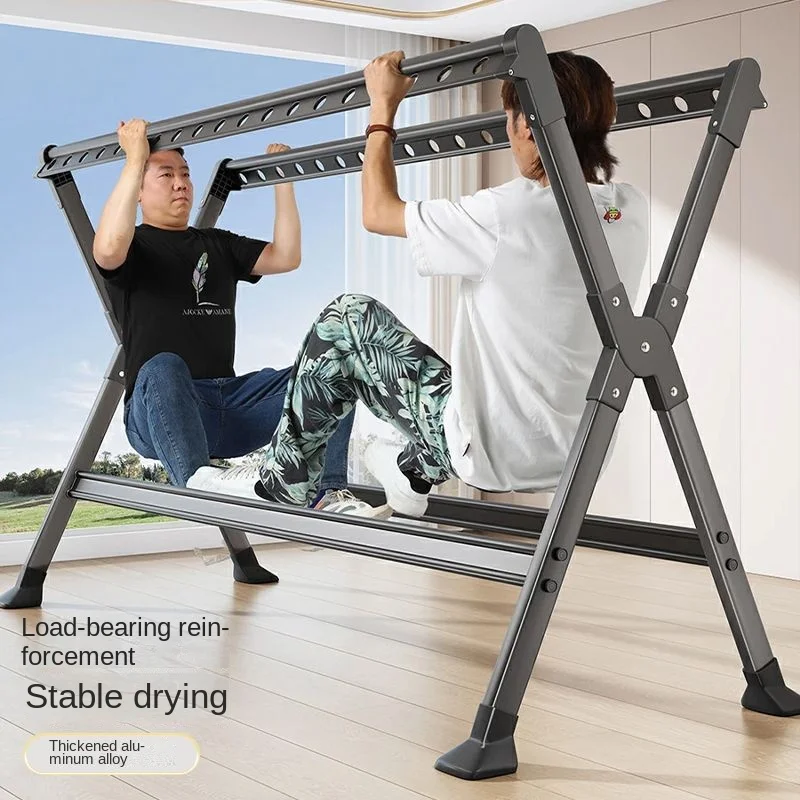 Folding Drying Racks, Floor-to-floor Household Balcony Racks, Indoor Bedroom Telescopic Sandals, Clothes Quilts