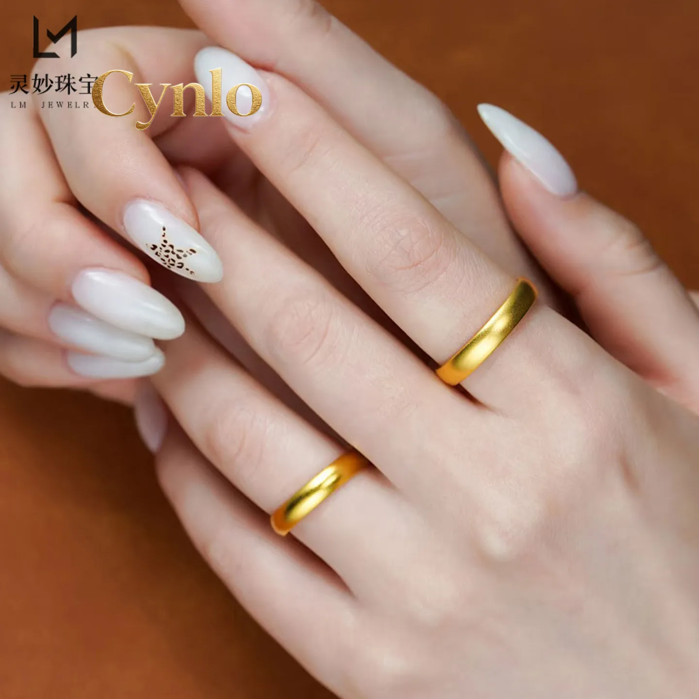 Cynlo Jewelry Solid Loach Back Ring Women's 24K Gold AU999 - Heavy thick-walled solid body, premium texture, for collection and