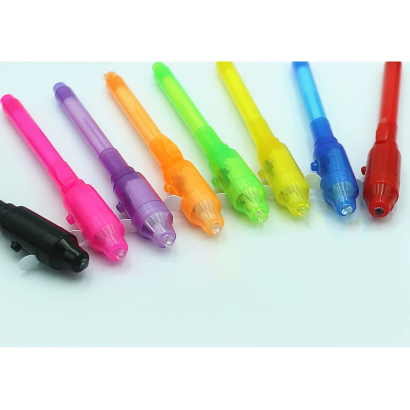 1/3pcs 2 in 1 Magic Luminous Light Pen UV Writing Invisible Ink Pen Kid Toy