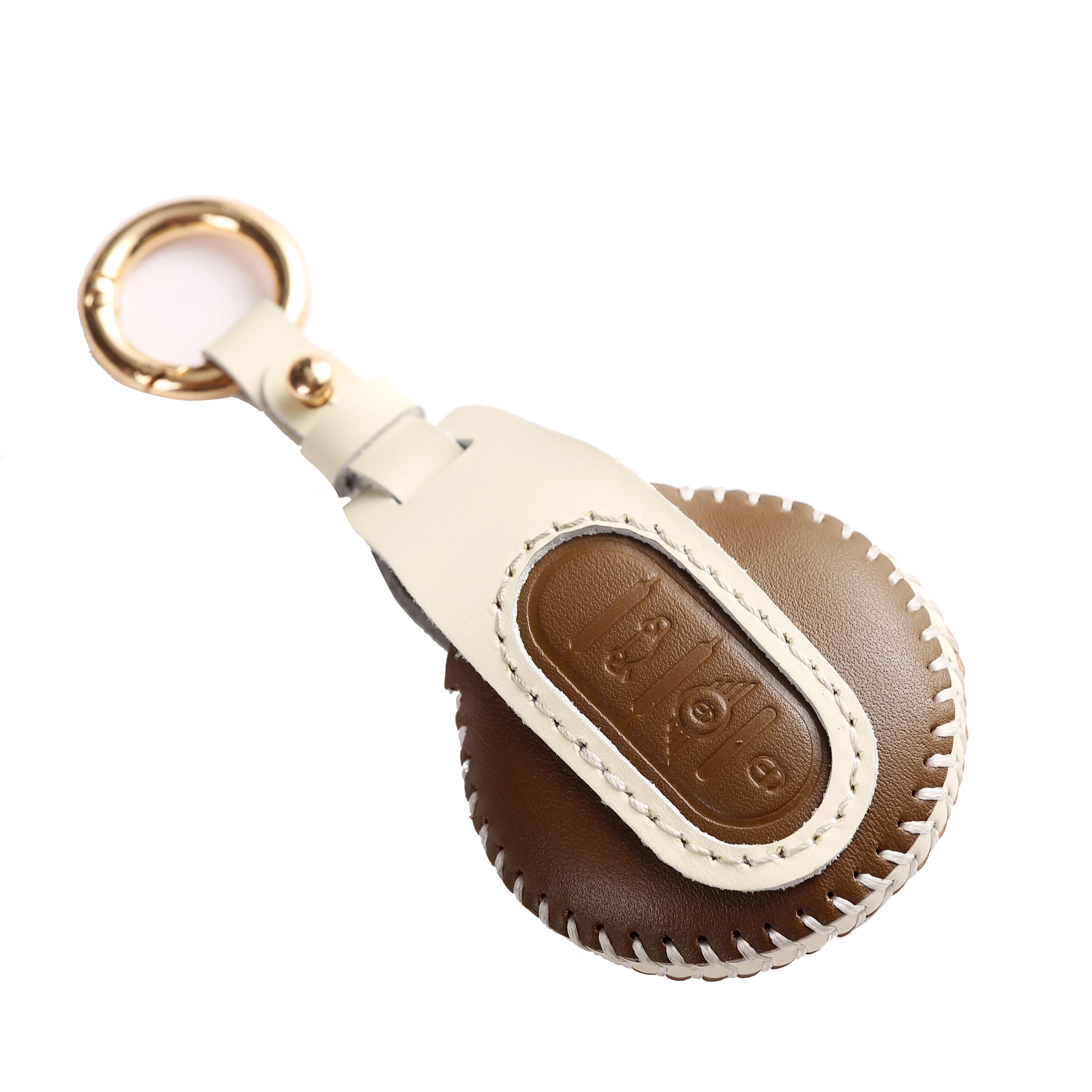Leather Car Key Case Cover Fob Protector Accessories Keyring for BMW Mini Countryman Cooper F54 F55 F56 3 Button Keychain Holder view 6