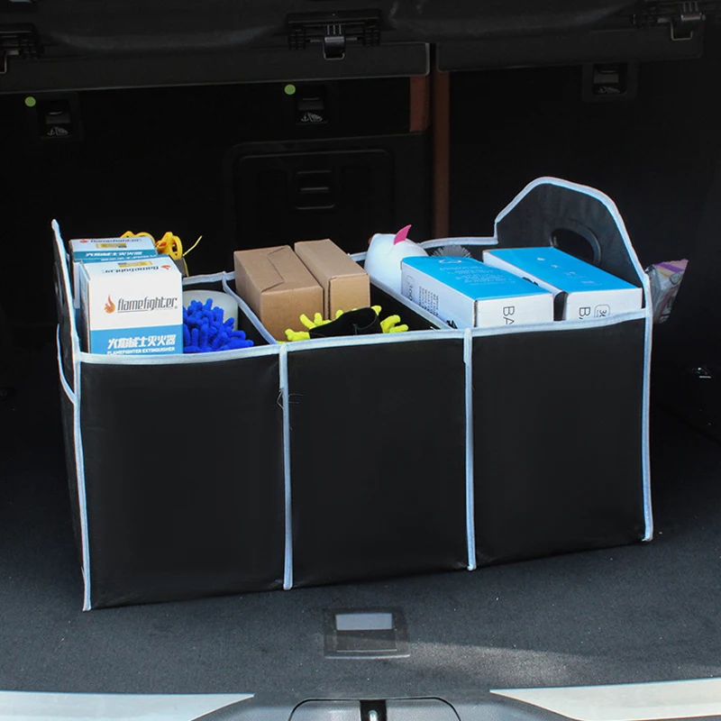 

Автомобильный органайзер для багажника с несколькими карманами, большая вместительная складная сумка для хранения, органайзер для хранения багажника и уборки багажника, автомобильные аксессуары