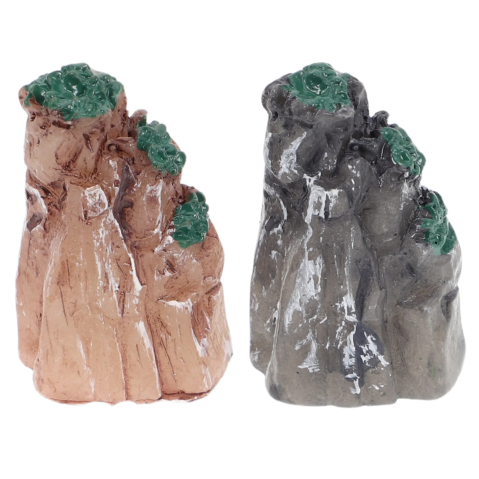 

2Pcs Fake Bonsai Mountain Miniature Rockery Realistic Aquarium Decor Fish Tank Ornament Indoor Bonsai Garden Accessories