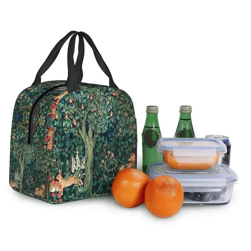 Fox And Hares By William Morris Resuable Lunch Box Women Leakproof Floral TeThermal Cooler Food Insulated Lunch Bag