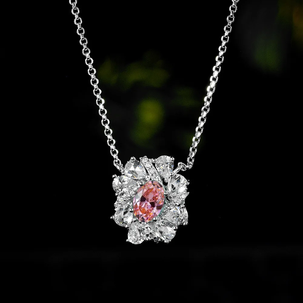 

Новое серебро S925, 8 яиц в форме 1 карат, 5*7, красное/синее/зеленое синтетическое ожерелье с сокровищами, цепочка на ключицы, свадебные украшения