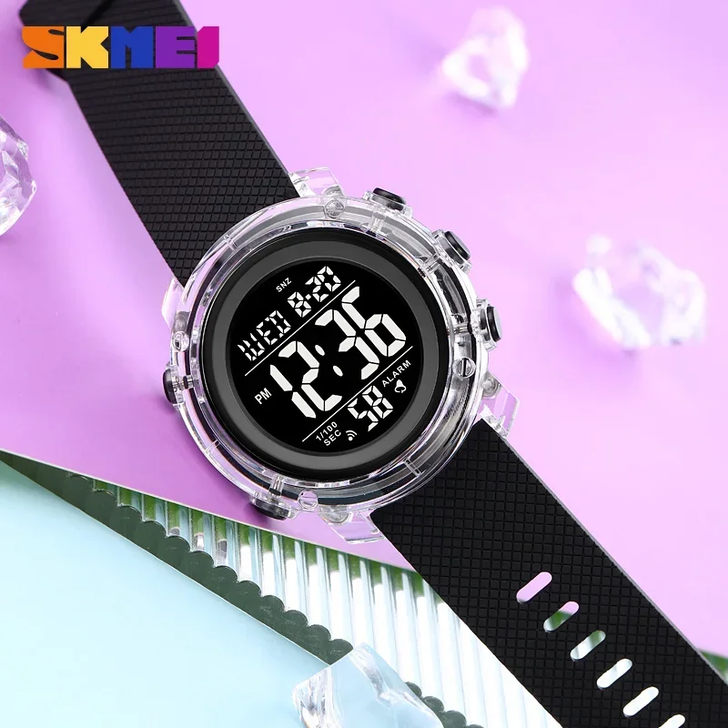 SKMEI 1996 Calendar Clock reloj hombre  Japan Digital movement LED Light Watch Mens Women 5Bar Waterproof Countdown Wristwatches